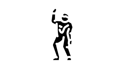 Corpse zombie glyph icon animation Stock Footage 326746824