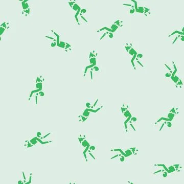 Corpse zombie glyph seamless pattern Stock Illustration