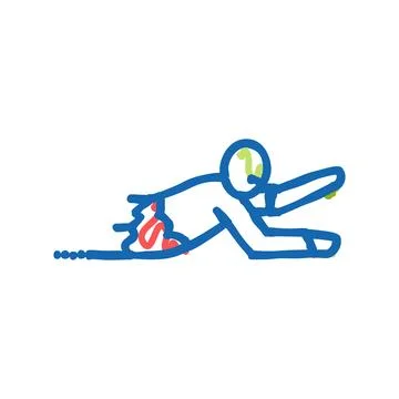 Corpse zombie icon doodle illustration 스톡 일러스트