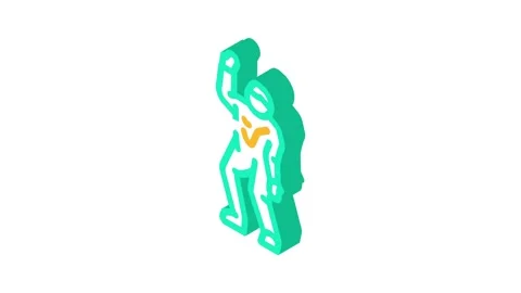 Corpse zombie isometric icon animation Stock Footage 327294964