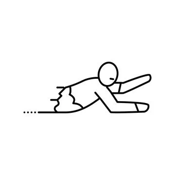 Corpse zombie line icon vector illustration Stock Illustration