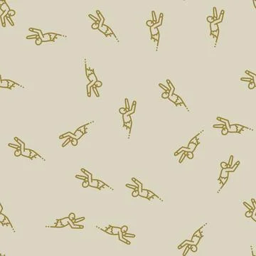 Corpse zombie line seamless pattern Stock Illustration