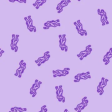 Corpse zombie line vector seamless pattern Stock Illustration