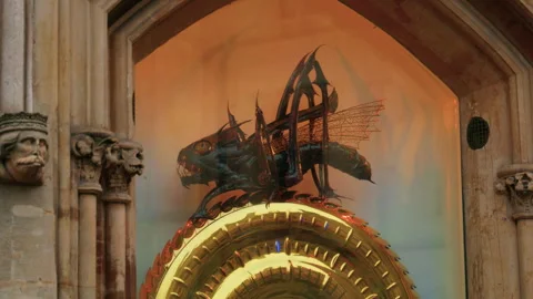 Corpus Clock Close Up, Corpus Christi College, Cambirdge University, UK Stock Footage 330074031