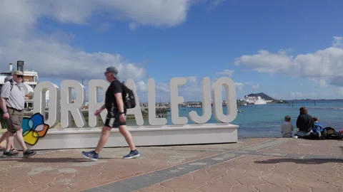 Corralejo town sign Stock Footage 301654738