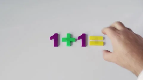 Correct Addition 1+1=2 – Math Learning Success Stop Motion 4K 16fps Stock Footage 328733426