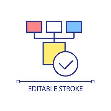 Correct algorithm RGB color icon Stock Illustration
