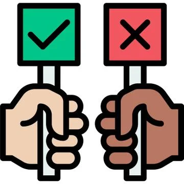 Correct and Incorrect sign icon, Protest related vector Stock Illustration