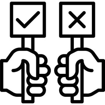Correct and Incorrect sign icon, Protest related vector Stock Illustration
