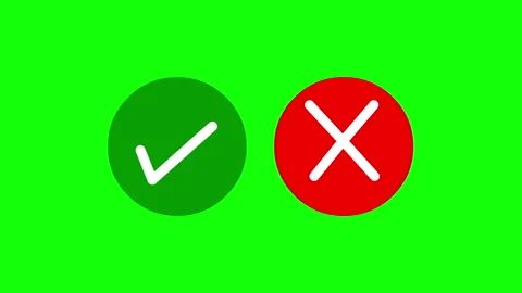 Correct and Wrong Icon Animation on Green Screen Vídeos de archivo 334764839
