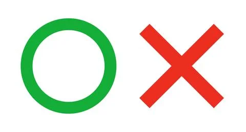 Correct answer and incorrect answer. Vector. Stock Illustration