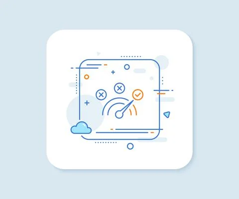 Correct answer line icon. Speedometer concept sign. Vector Stock Illustration