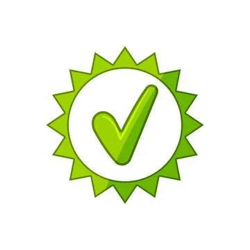 Correct check mark cartoon vector illustration Stock Illustration