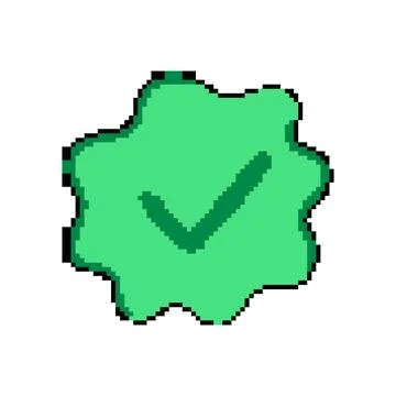 Correct check mark pixel art vector illustration Stock Illustration