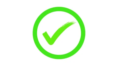 Correct check mark symbol Animation. Stockbeeldmateriaal 336627861