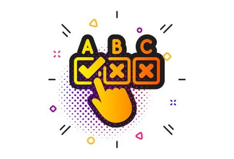 Correct checkbox icon. Select answer sign. Vector Stock Illustration