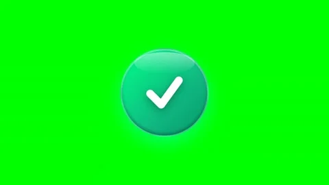 Correct checkmark and wrong red cross icons on green screen Vídeo Stock 344371555