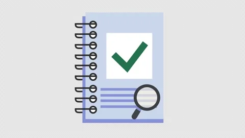 Correct checkmark on the data validation checklist icon in a cartoon animation. Stock Footage 316649901