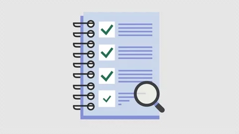 Correct checkmark on the data validation checklist icon in a cartoon animation. Stock Footage 316658004