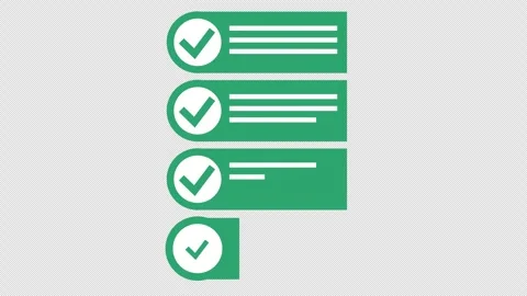 Correct checkmark on project management checklist icon in a cartoon animation. Stock Footage 317435168