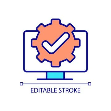 Correct computer settings RGB color icon Illustrazione stock