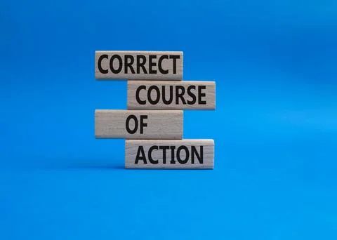 Correct course of action symbol. Concept words Correct course of action on .. Stock Photos