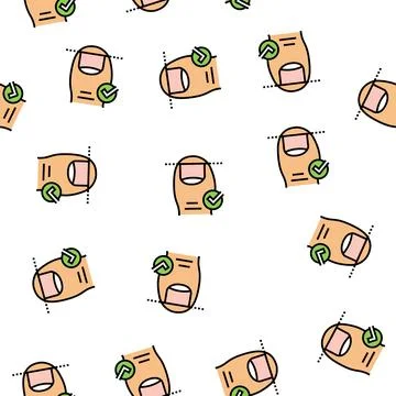 Correct cut nail vector seamless pattern Stock Illustration