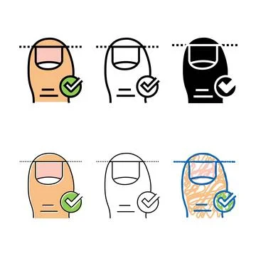 Correct cut set nail color icon vector イラスト素材
