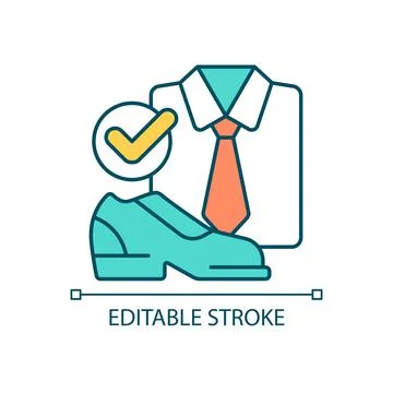 Correct dress code RGB color icon 스톡 일러스트