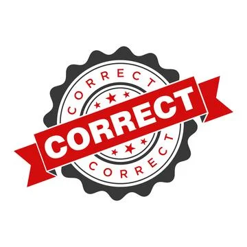 Correct Letter Rubber Stamp Template Design Stock Illustration