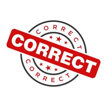 Correct Letter Rubber Stamp Template Design Stock Illustration