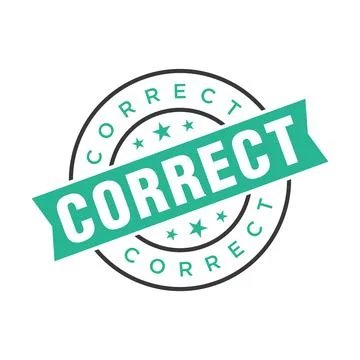 Correct Letter Rubber Stamp Template Design Stock Illustration