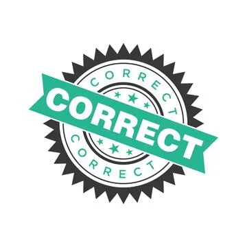 Correct Letter Rubber Stamp Template Design Stock Illustration