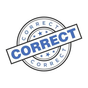 Correct Letter Rubber Stamp Template Design Stock Illustration