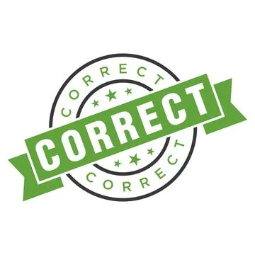 Correct Letter Rubber Stamp Template Design Stock Illustration