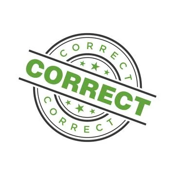 Correct Letter Rubber Stamp Template Design Stock Illustration