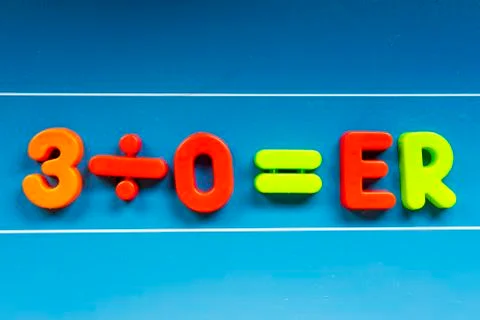 Correct mathematical calculations. Division by zero Stock Photos