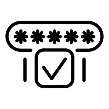 Correct password icon, outline style Illustrazione stock