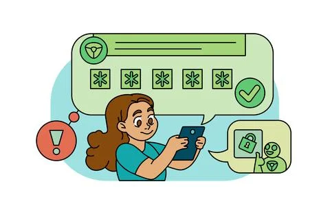 Correct password open accessn to account Stock Illustration