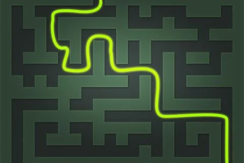 Correct Path Maze Concept Image Stock Illustration