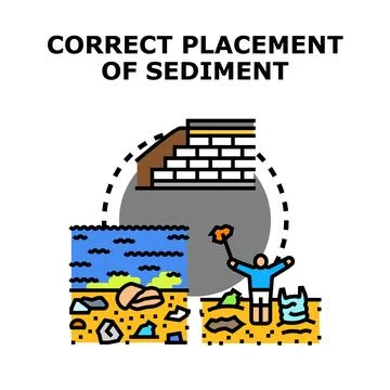 Correct placement of sediment management vector icon イラスト素材
