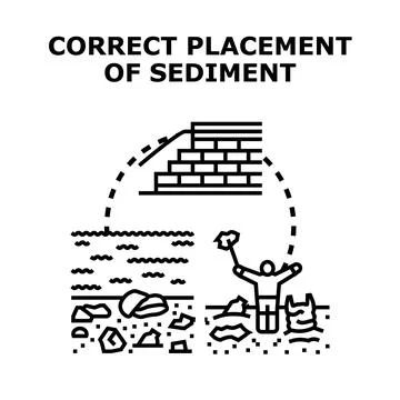 Correct placement of sediment management vector icon Stock Illustration