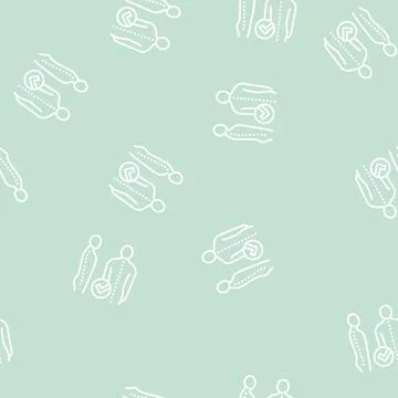 Correct posture line seamless pattern Illustrazione stock