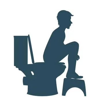 Correct posture on the toilet 스톡 일러스트