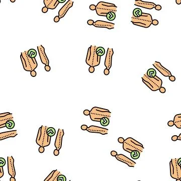 Correct posture vector seamless pattern Stock Illustration