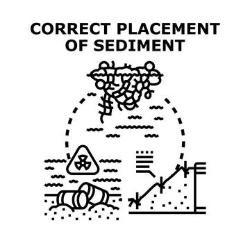Correct sediment placement managing environmental ecological issues Stock Illustration