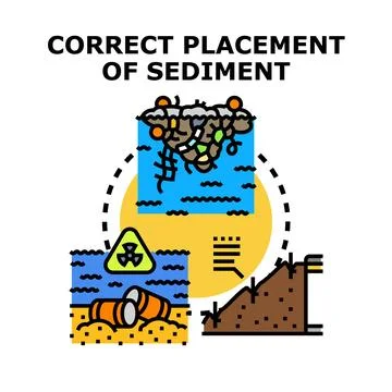 Correct sediment placement managing environmental ecological issues Stock Illustration