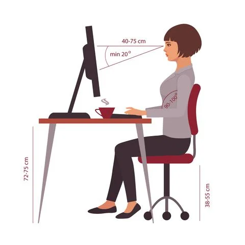 Correct sitting position Stock Illustration