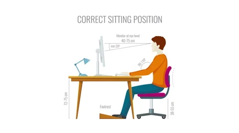 Correct sitting position infographics Stock Footage 65211792