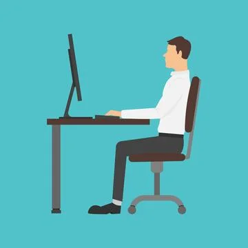 Correct sitting posture Stock Illustration